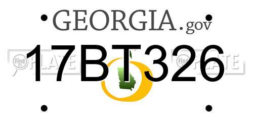 17BT326 Georgia License Plate