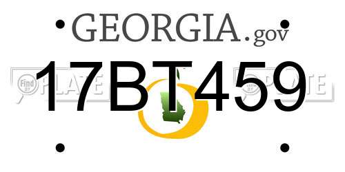 17BT459 Georgia License Plate