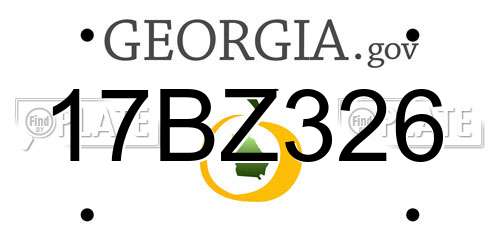 17BZ326 Georgia License Plate