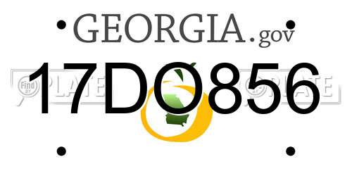 17DO856 Georgia License Plate