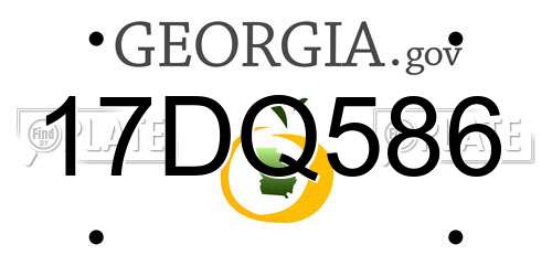 17DQ586 Georgia License Plate