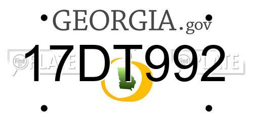 17DT992 Georgia License Plate