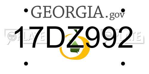 17DZ992 Georgia License Plate