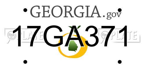 17GA371 Georgia License Plate