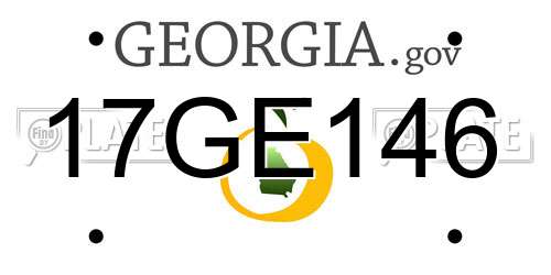 17GE146 Georgia License Plate