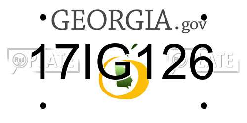 17IG126 Georgia License Plate