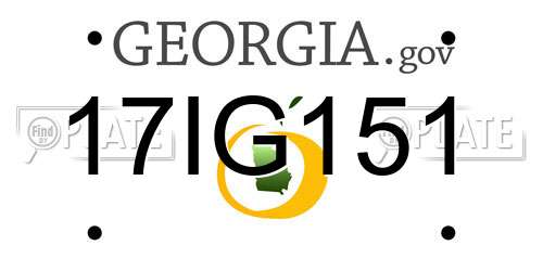17IG151 Georgia License Plate