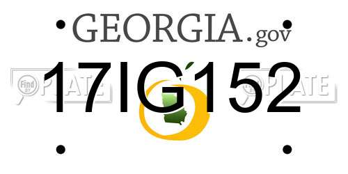 17IG152 Georgia License Plate