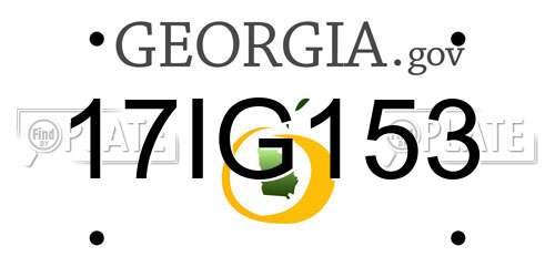 17IG153 Georgia License Plate