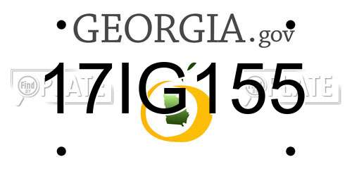 17IG155 Georgia License Plate