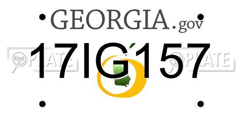17IG157 Georgia License Plate