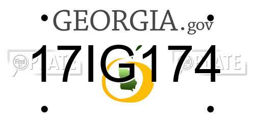 17IG174 Georgia License Plate