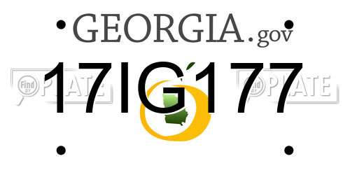 17IG177 Georgia License Plate