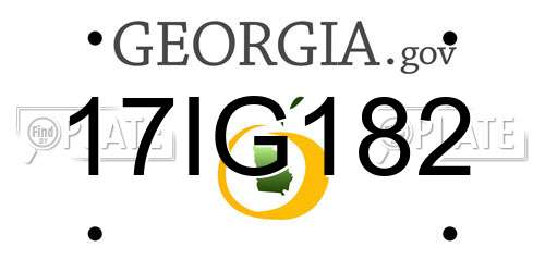 17IG182 Georgia License Plate