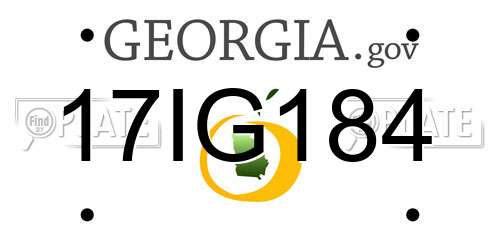 17IG184 Georgia License Plate