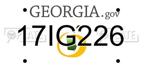 17IG226 Georgia License Plate