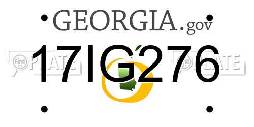 17IG276 Georgia License Plate