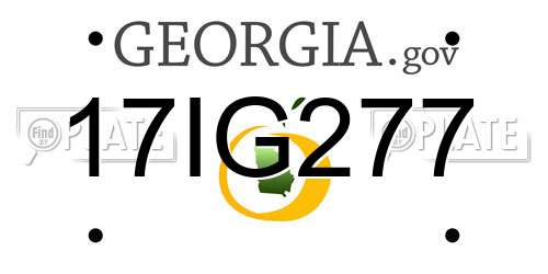 17IG277 Georgia License Plate