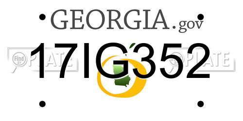 17IG352 Georgia License Plate