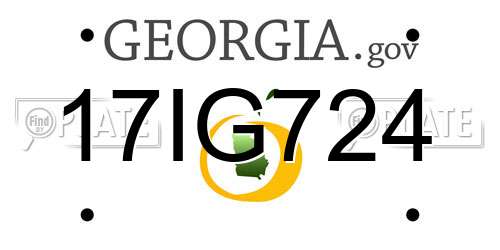 17IG724 Georgia License Plate