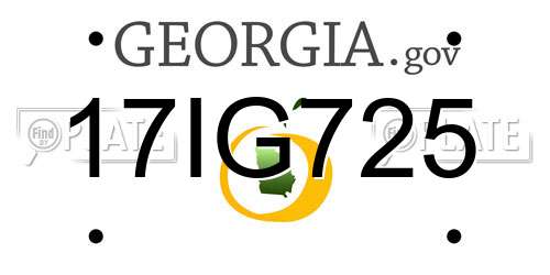 17IG725 Georgia License Plate