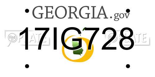 17IG728 Georgia License Plate