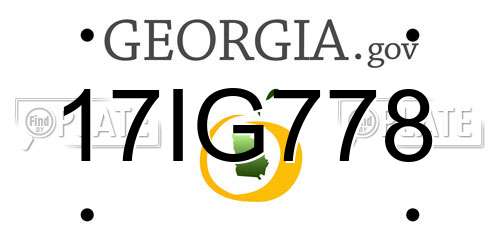 17IG778 Georgia License Plate