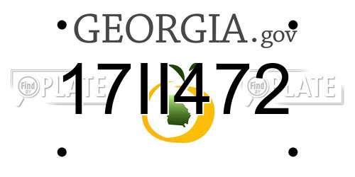 17II472 Georgia License Plate