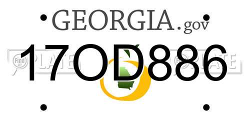17OD886 Georgia License Plate