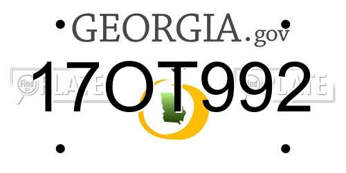 17OT992 Georgia License Plate