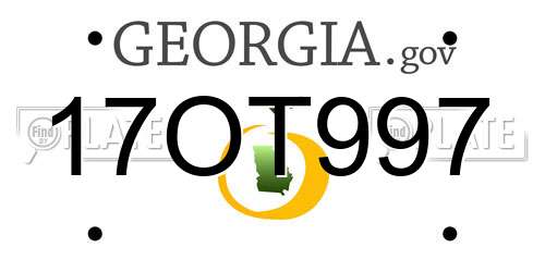 17OT997 Georgia License Plate