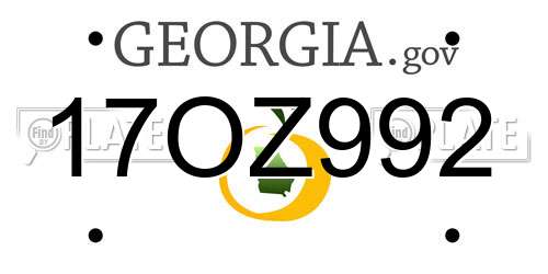 17OZ992 Georgia License Plate