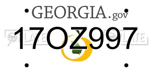 17OZ997 Georgia License Plate
