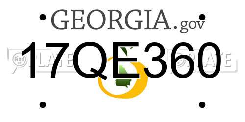 17QE360 Georgia License Plate