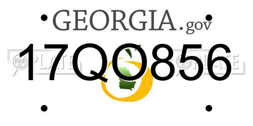17QO856 Georgia License Plate