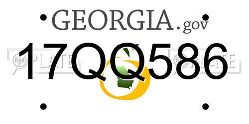 17QQ586 Georgia License Plate