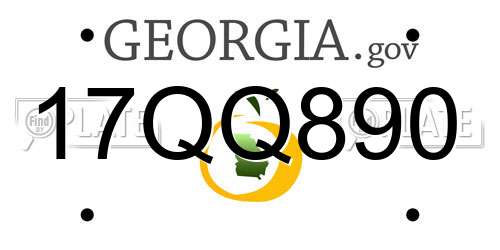 17QQ890 Georgia License Plate