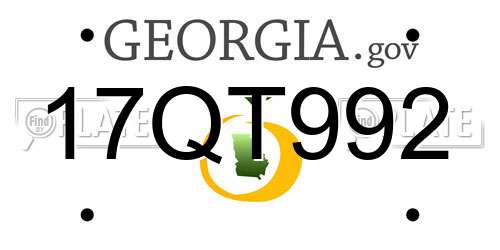 17QT992 Georgia License Plate