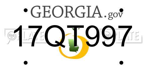 17QT997 Georgia License Plate