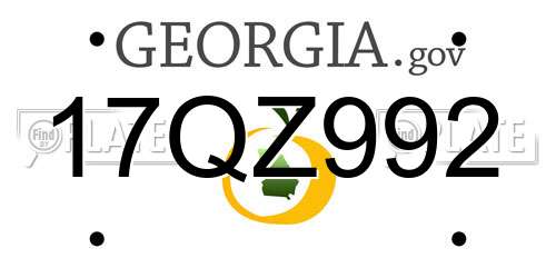 17QZ992 Georgia License Plate
