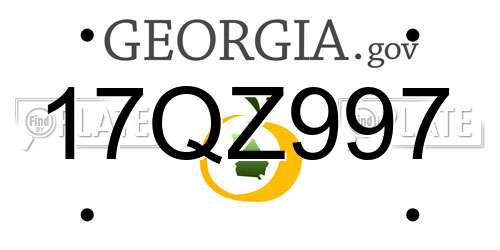 17QZ997 Georgia License Plate