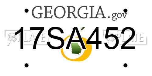 17SA452 Georgia License Plate