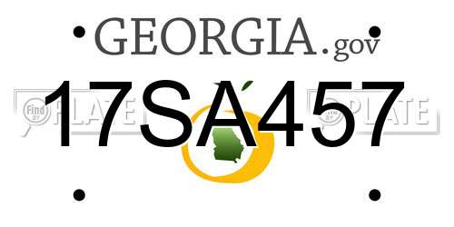 17SA457 Georgia License Plate
