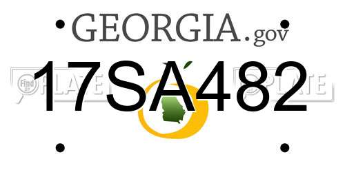 17SA482 Georgia License Plate
