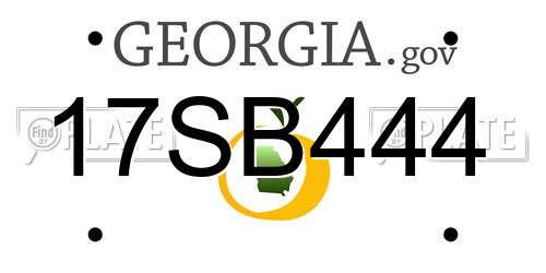 17SB444 Georgia License Plate