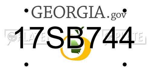 17SB744 Georgia License Plate