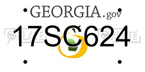 17SC624 Georgia License Plate