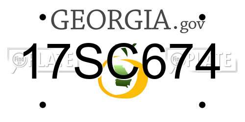 17SC674 Georgia License Plate