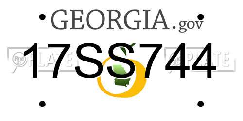 17SS744 Georgia License Plate