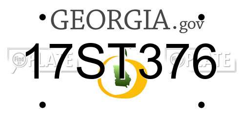 17ST376 Georgia License Plate